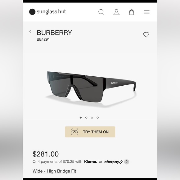 Men's Burberry Sunglasses, BE4291 - Picture 4 of 4